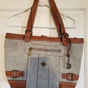 Born 0 concept purse  meduim size grey and tan
